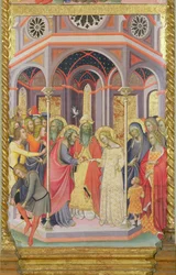 Tríptico de la Coronación de la Virgen, ala izquierda que representa el Matrimonio de la Virgen